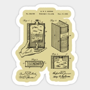 Patent Art - Whiskey Flask From 1885 Sticker